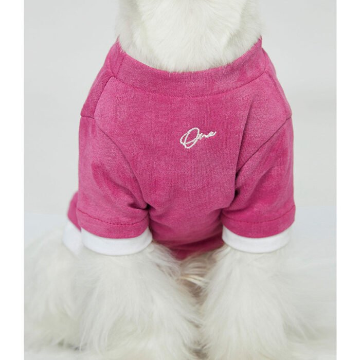 Dog Cotton T-Shirt - Rose Red